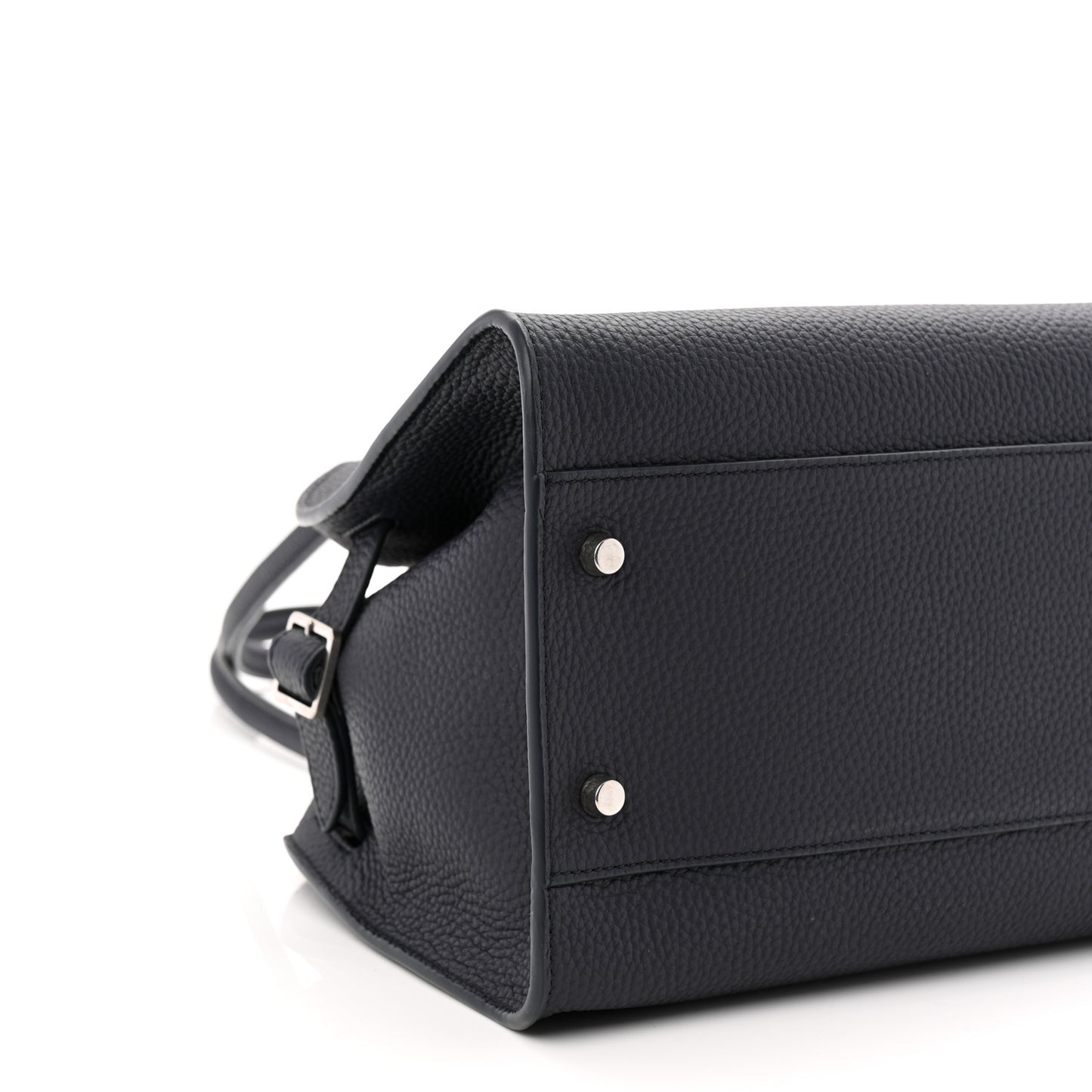 Grained Calfskin Margaux Shoulder 12 Dark Navy