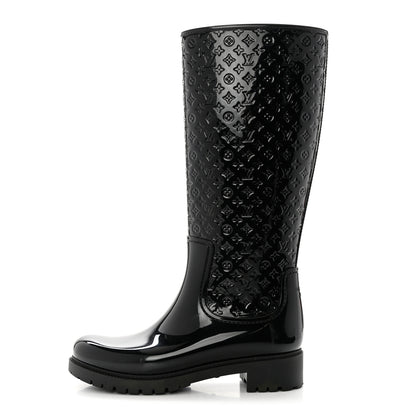 Louis Vuitton Rubber Embossed Monogram Splash Rain Boots 40 Black 1 of 7