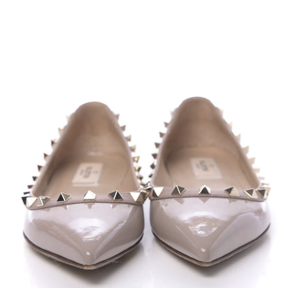 Valentino Garavani Patent Rockstud Ballerina Flats 37 Poudre 2 of 12
