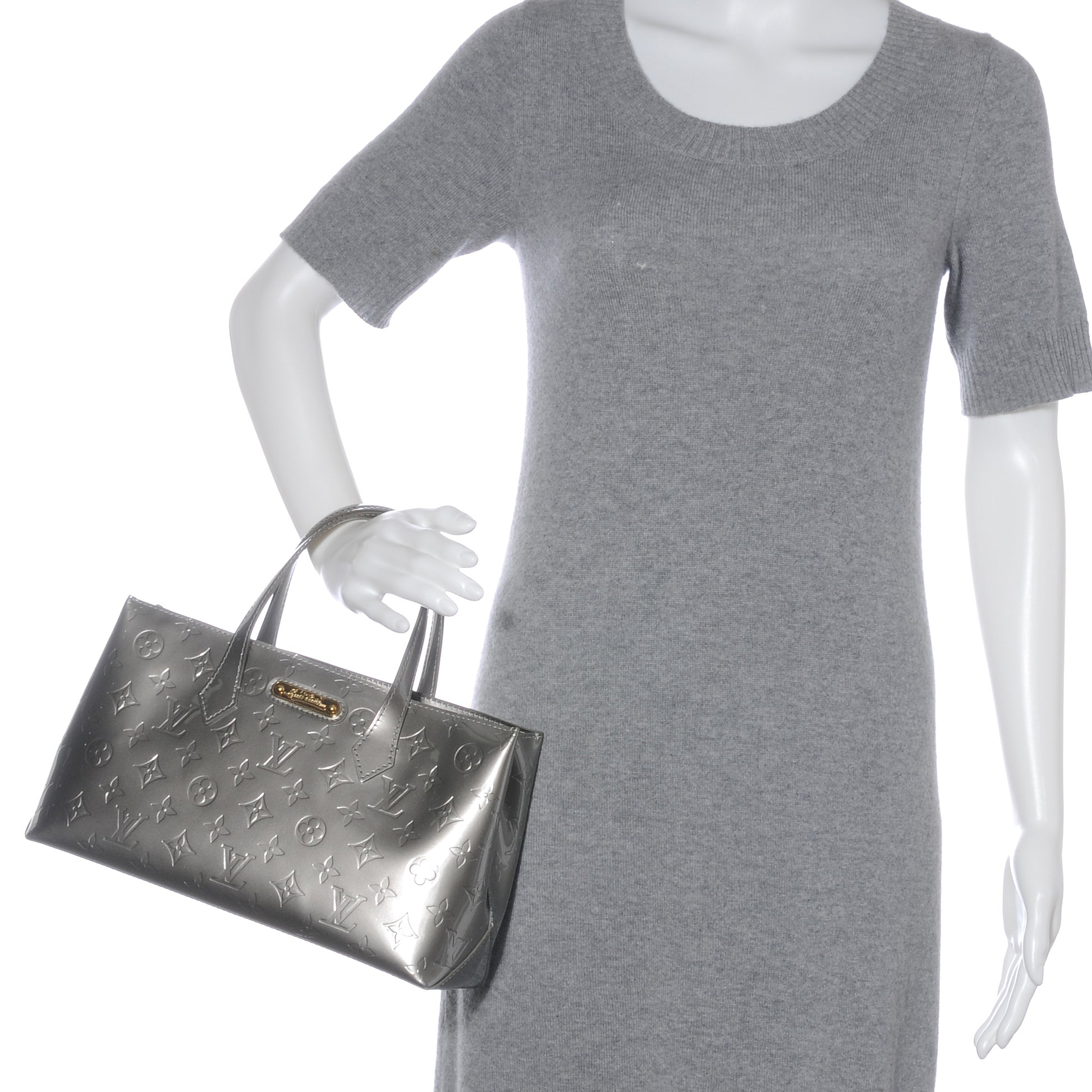 Louis Vuitton Vernis Wilshire PM Gris Art Deco 2 of 7