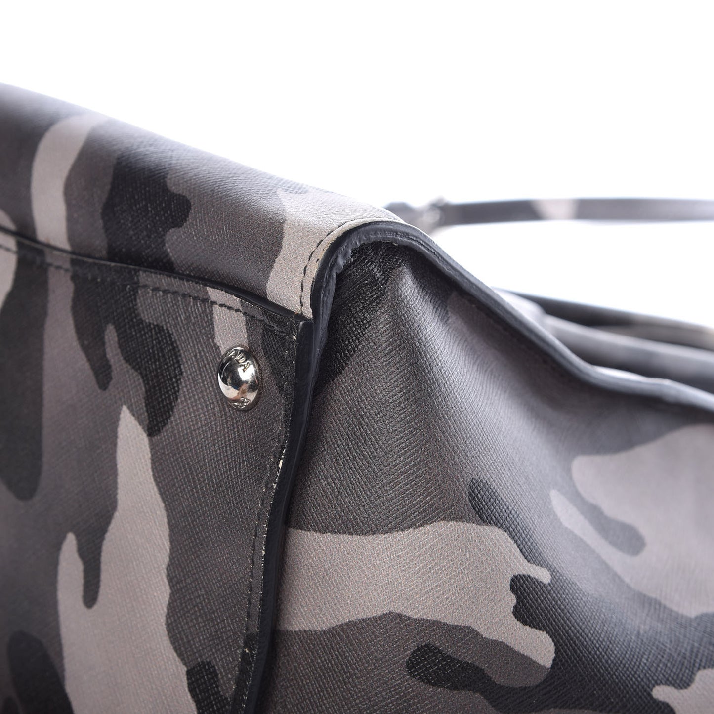 Saffiano Soft Camouflage Print Small Twin Pocket Tote Marmo Dis Camouflage