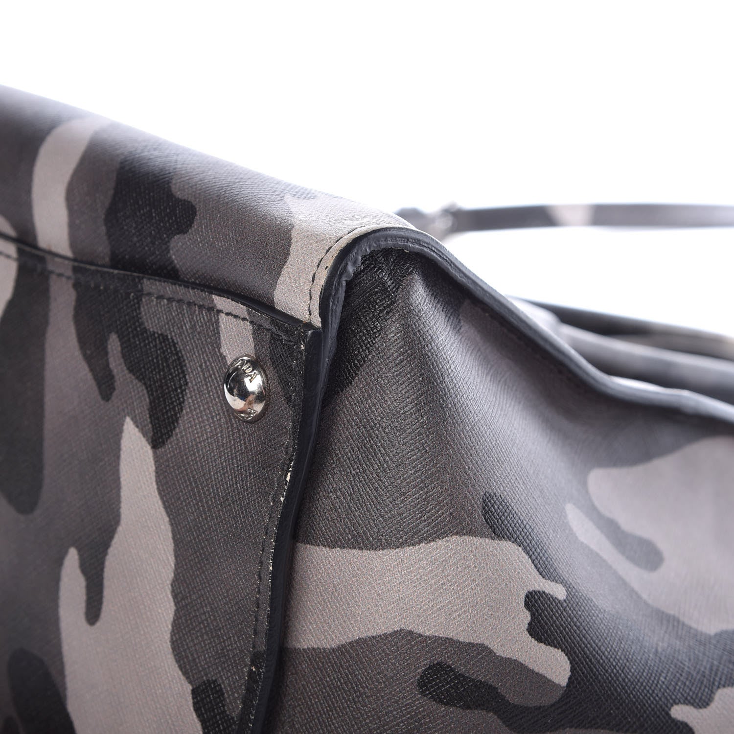 Prada Saffiano Soft Camouflage Print Small Twin Pocket Tote Marmo Dis Camouflage 17 of 19
