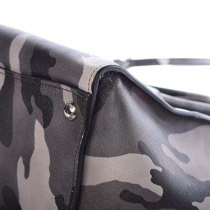 Prada Saffiano Soft Camouflage Print Small Twin Pocket Tote Marmo Dis Camouflage 17 of 19