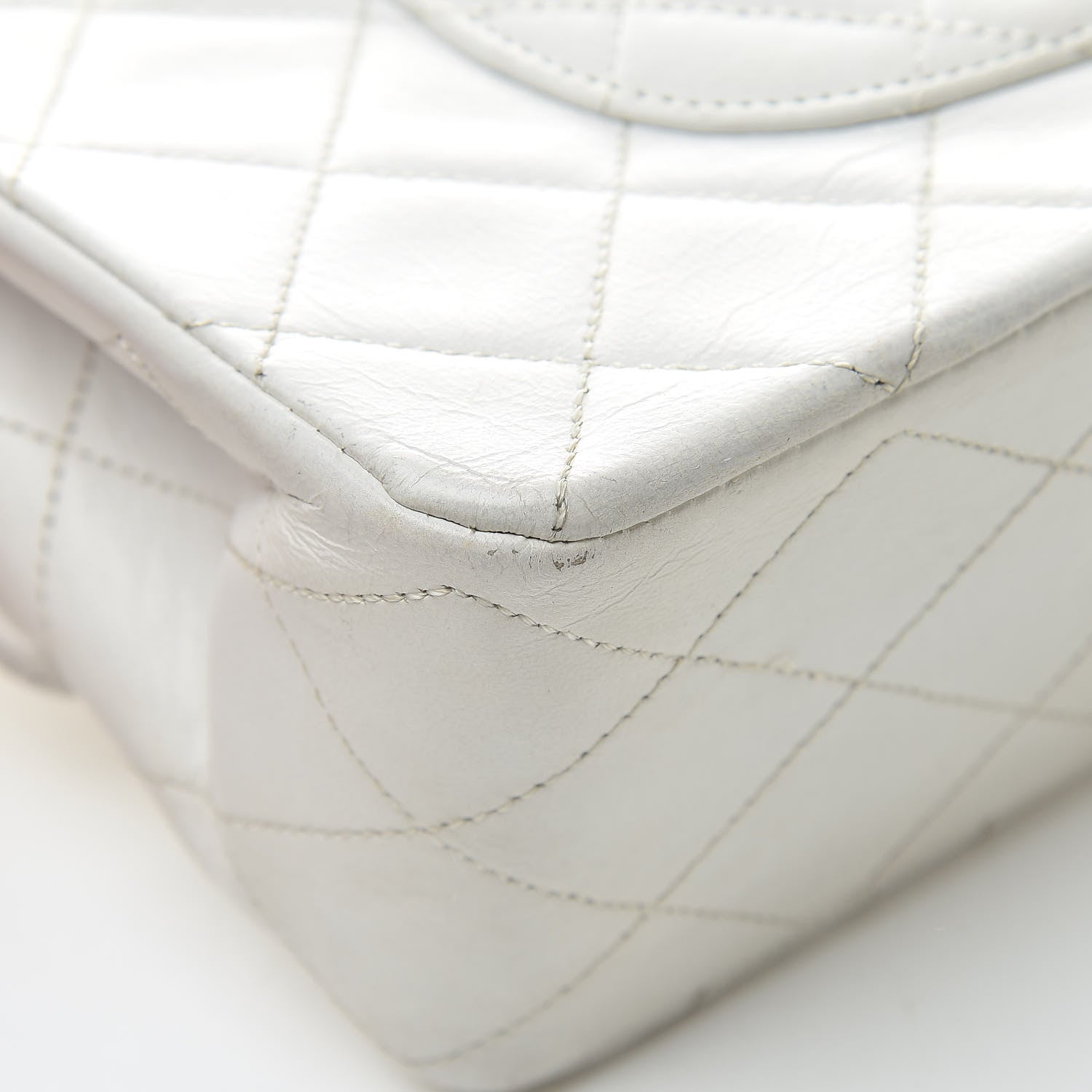 Chanel Lambskin Quilted Medium Double Flap White 13 of 21