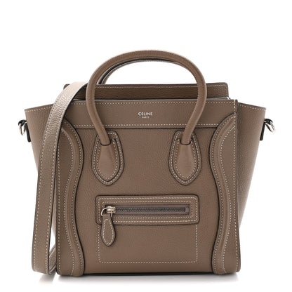 Celine Drummed Calfskin Nano Luggage Souris 2 of 21