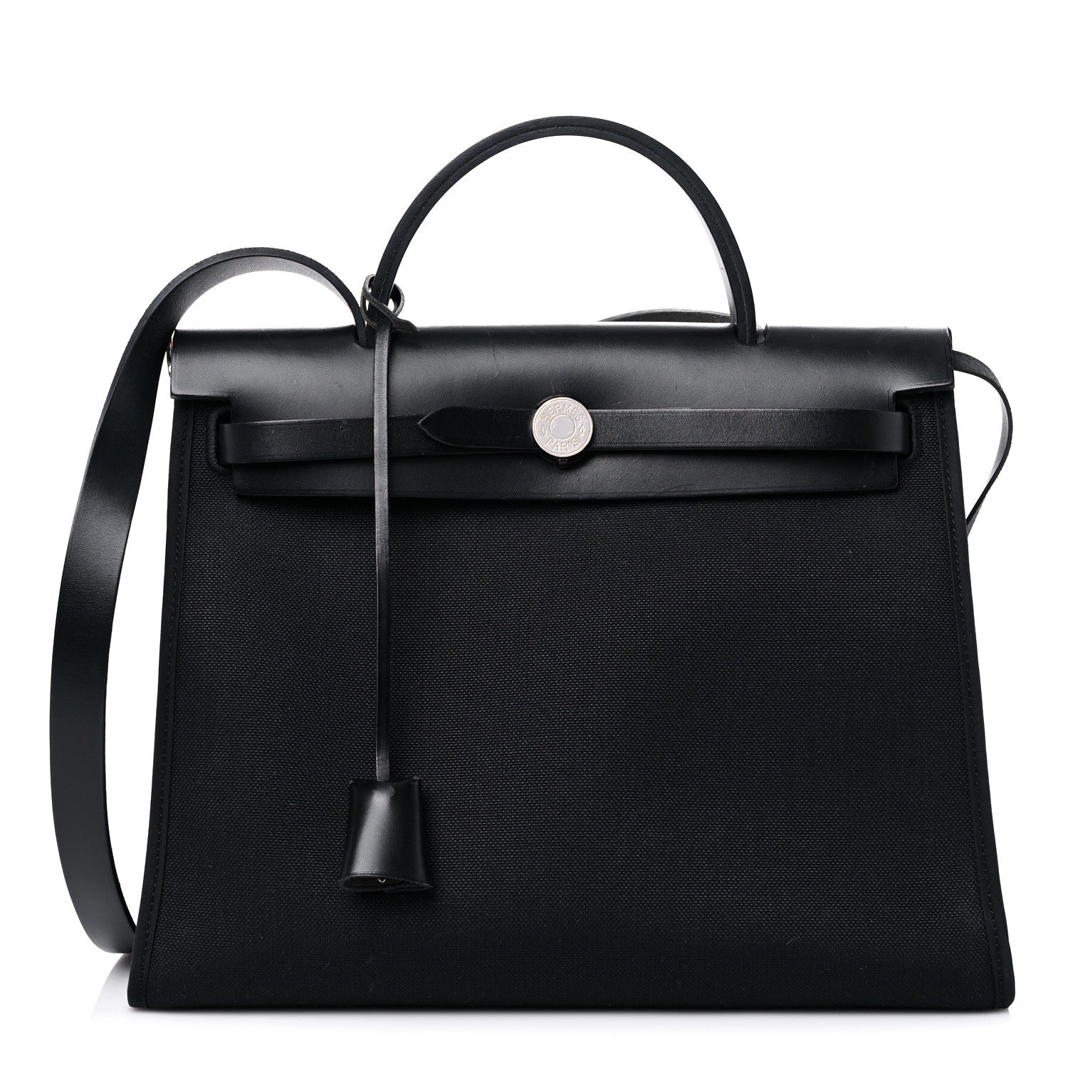 Hermes Military Toile Vache Hunter Herbag Zip PM 31 Black 3 of 16