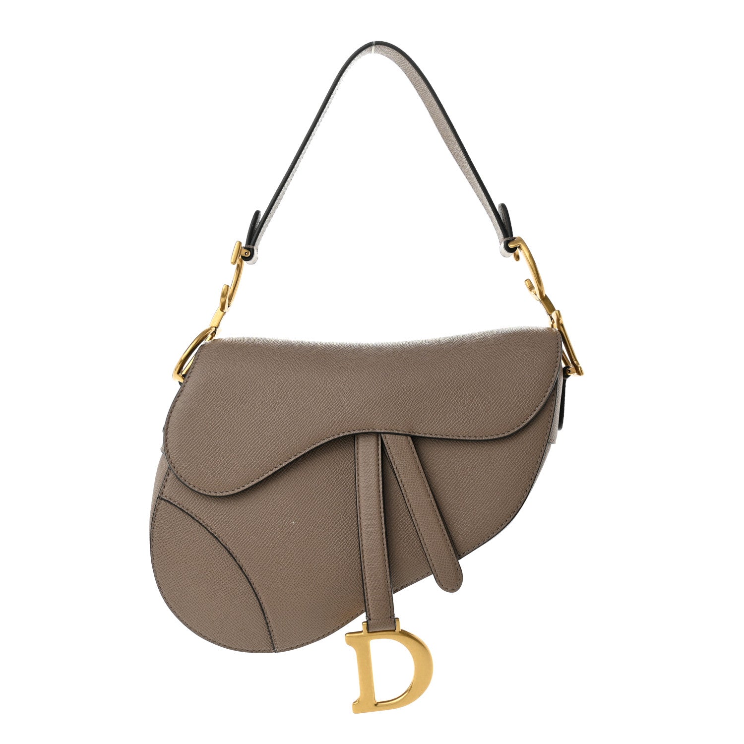 Christian Dior Grained Calfskin Saddle Bag Warm Taupe 1 of 12