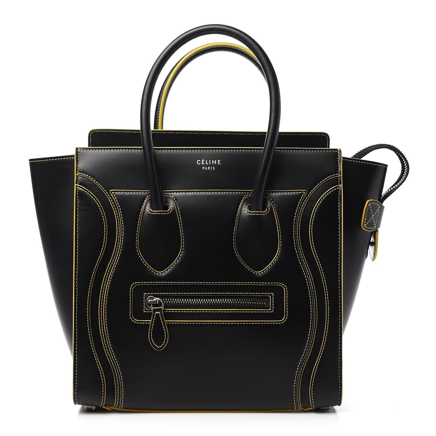 Celine Satin Calfskin Debossed Micro Luggage Black 1 of 8