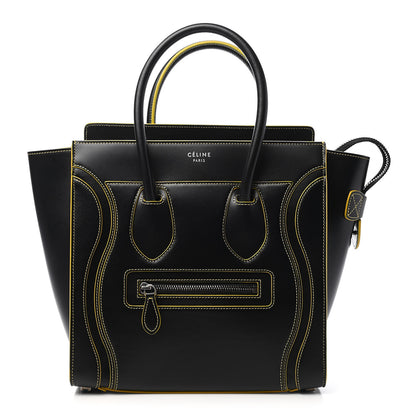 Celine Satin Calfskin Debossed Micro Luggage Black 1 of 8