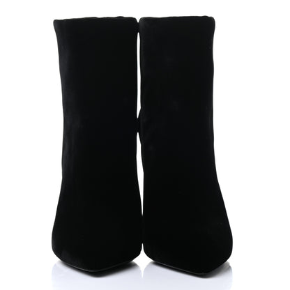 Saint Laurent Velvet Freja 105 Ankle Booties 38 Black 2 of 10