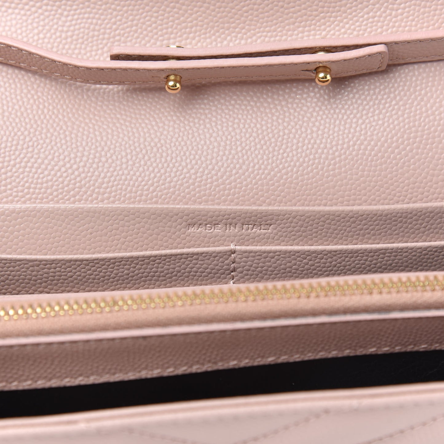 Grain De Poudre Matelasse Chevron Monogram Chain Wallet Pale Pink