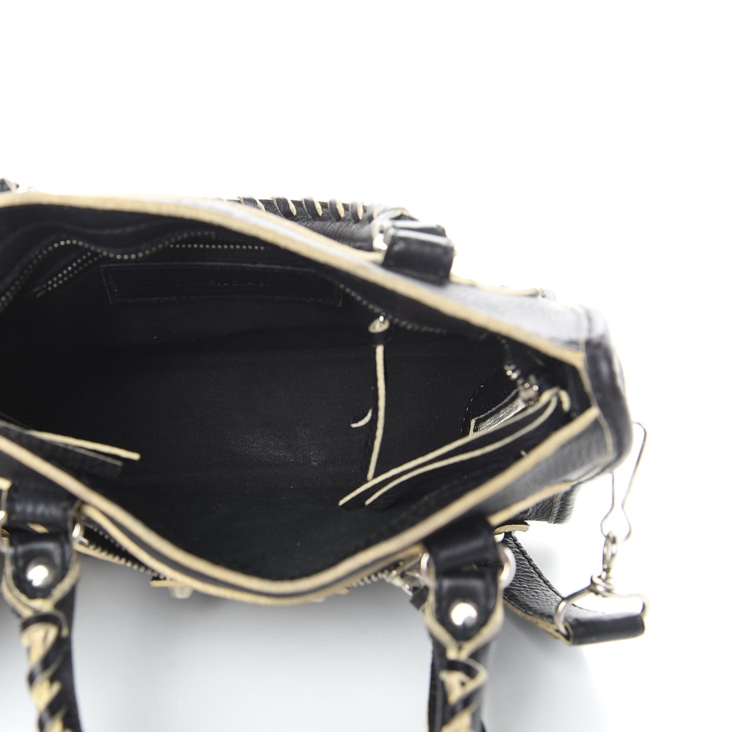 Supple Grained Calfskin Classic Silver Hardware Highlight Mini City Black
