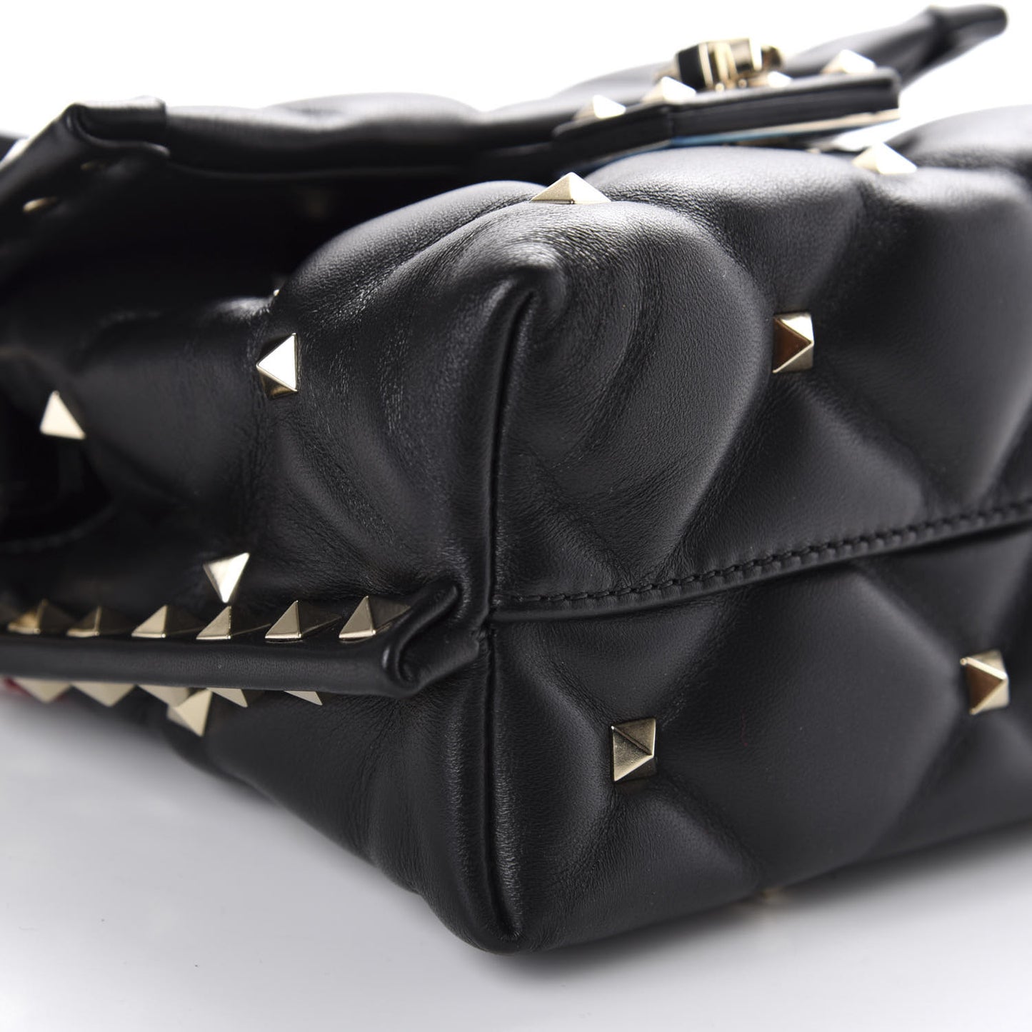 Nappa Mini Candystud Top Handle Bag Black