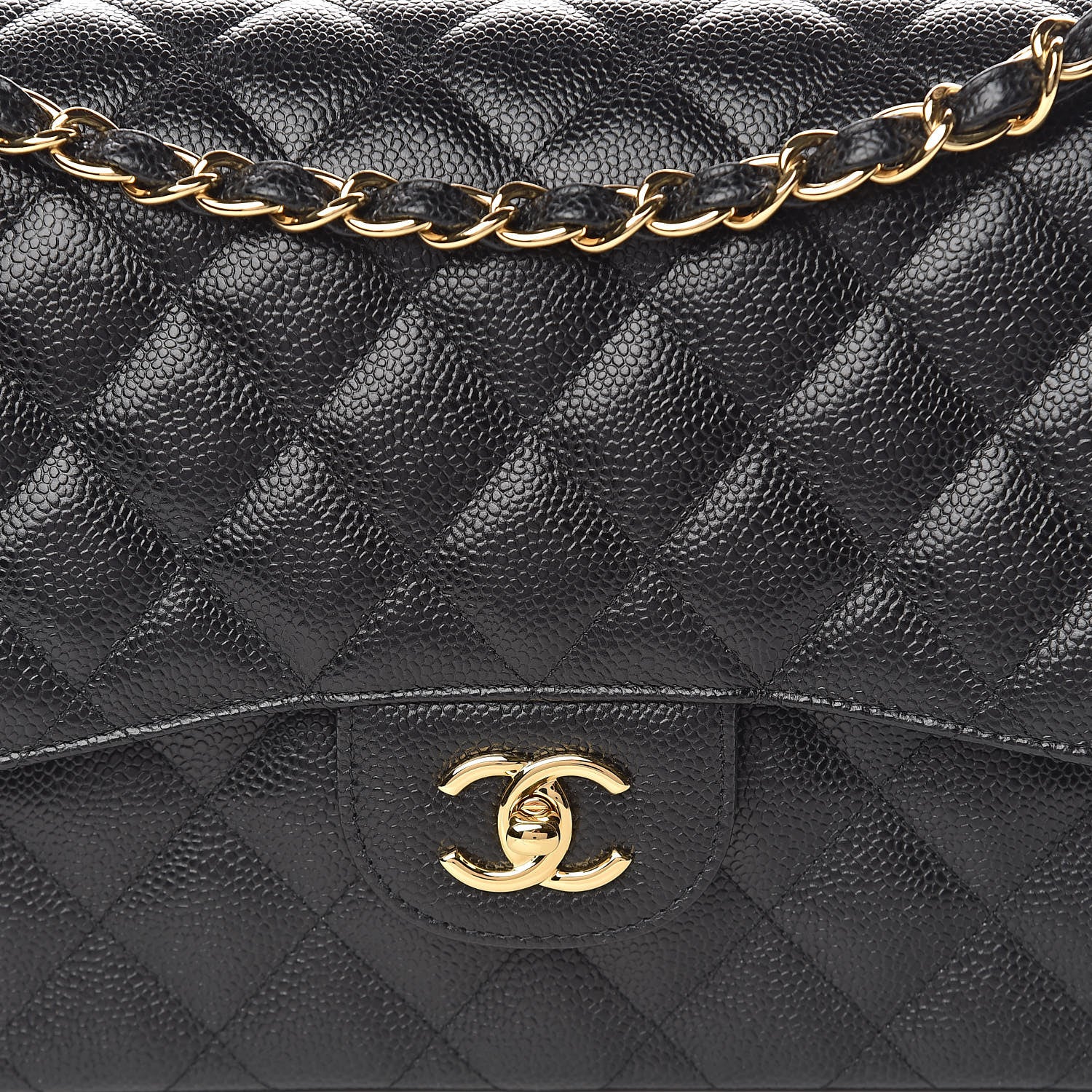 Chanel Caviar Quilted Jumbo Double Flap Black 11 of 12