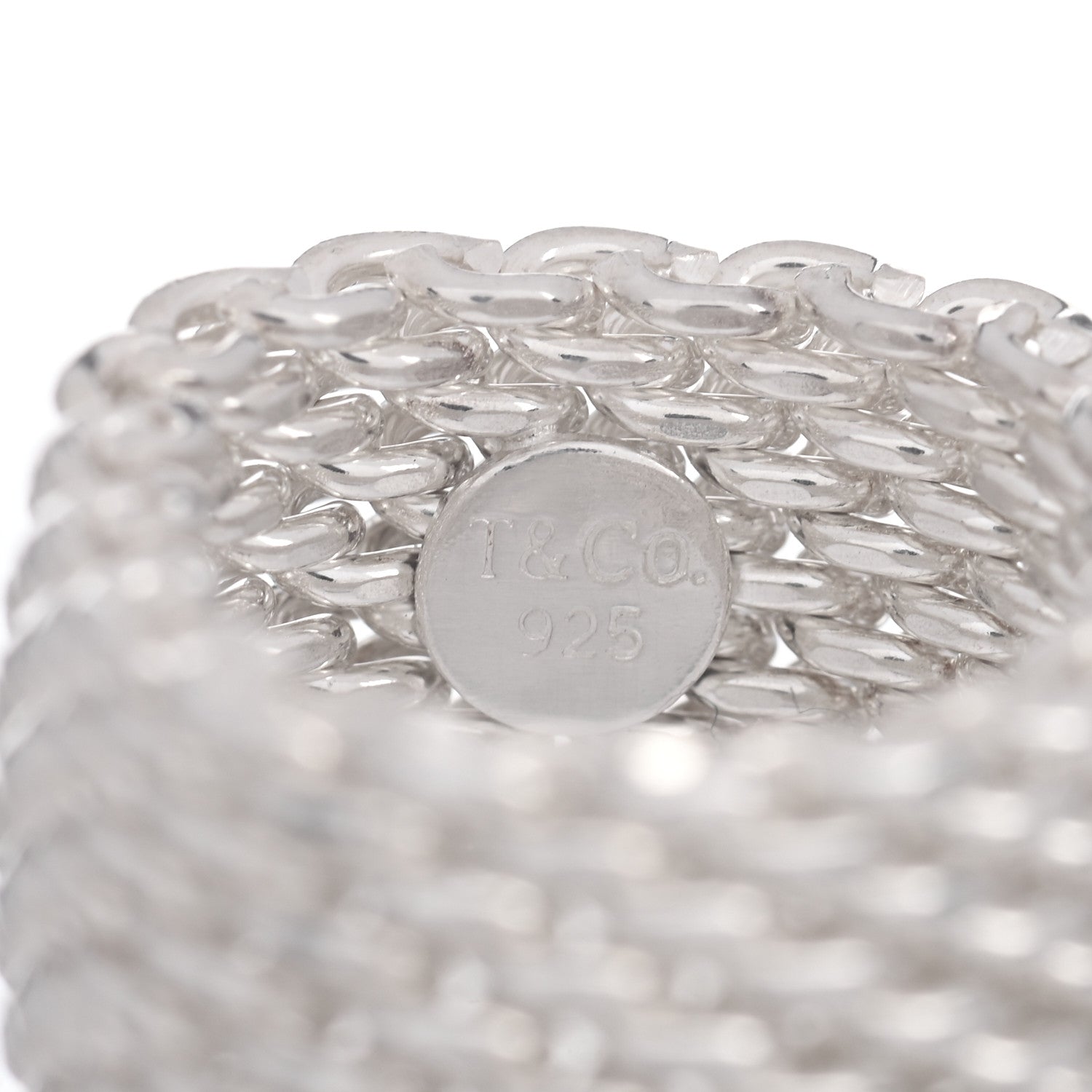 Tiffany Sterling Silver Somerset Mesh Ring 48 4.5 4 of 4