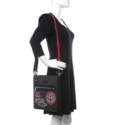 Gucci GG Supreme Monogram Night Courrier Flat Messenger Bag Black Multicolor 2 of 10