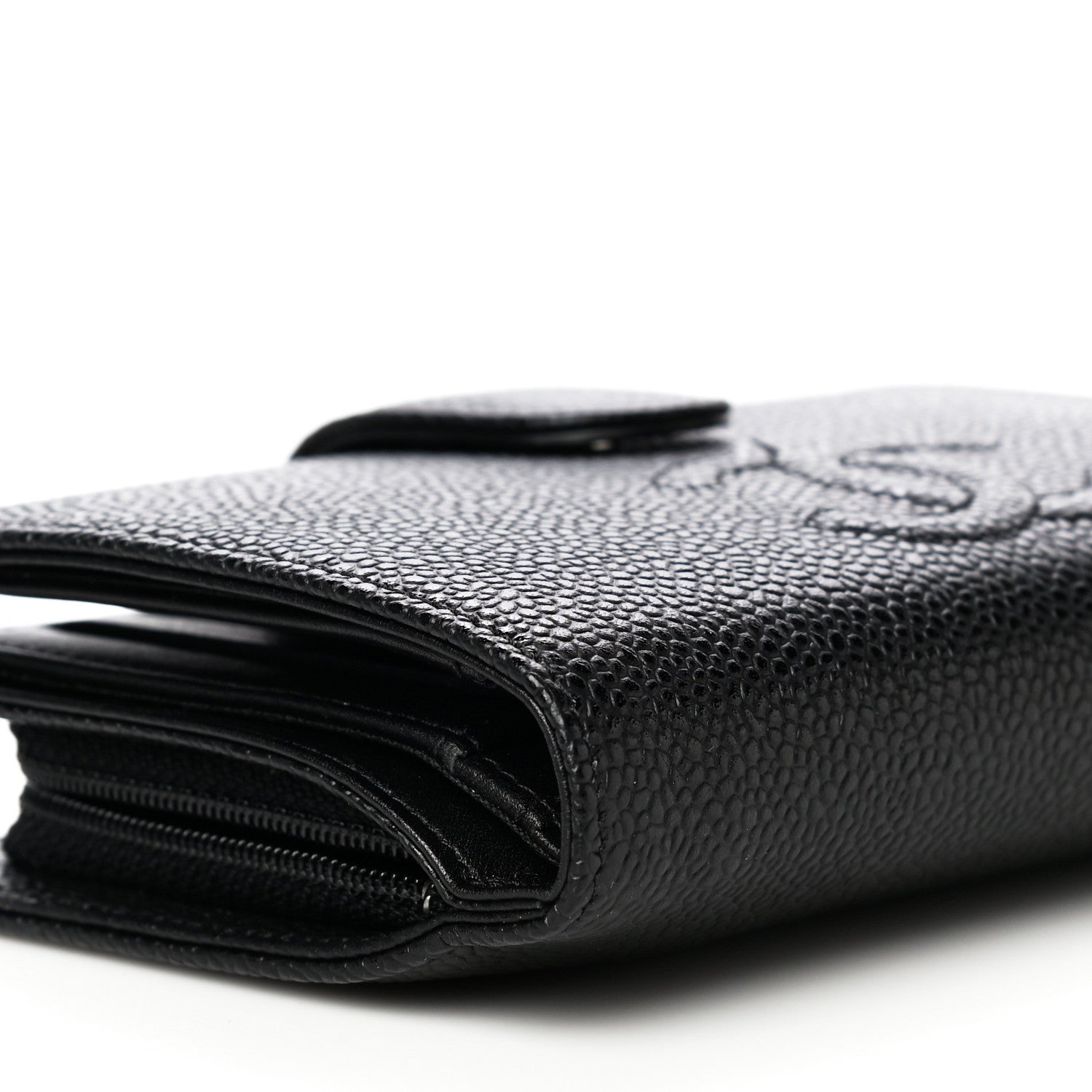 Chanel Caviar Timeless CC Zipped Pocket Wallet Black 9 of 11