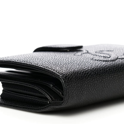 Chanel Caviar Timeless CC Zipped Pocket Wallet Black 9 of 11
