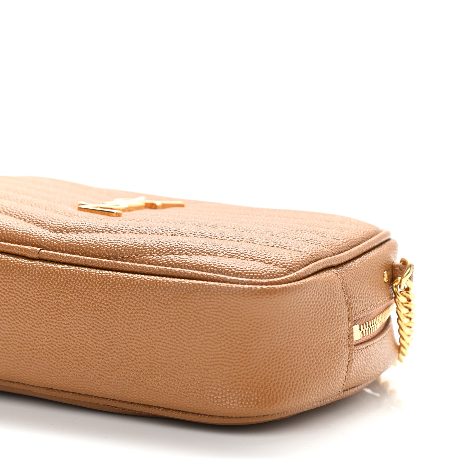 Saint Laurent Grain De Poudre Matelasse Monogram Mini Lou Camera Bag Dark Natural 9 of 9