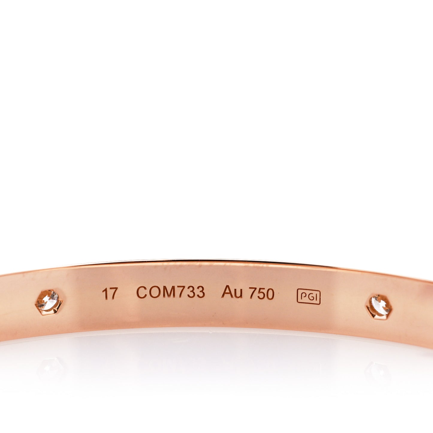 18K Pink Gold 4 Diamond LOVE Bracelet 17