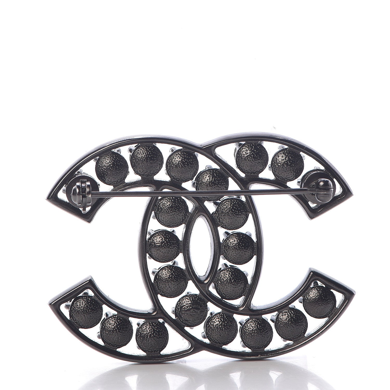 Chanel Ruthenium Crystal CC Brooch Black 3 of 5