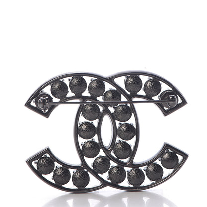 Chanel Ruthenium Crystal CC Brooch Black 3 of 5