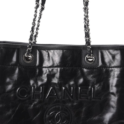 Chanel Glazed Calfskin Small Deauville Tote Black 8 of 10