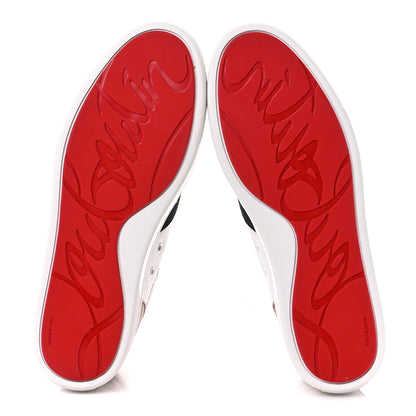 Christian Louboutin Suede Calfskin Mens Happyrui Flat Sneakers 44 White Multicolor 5 of 10