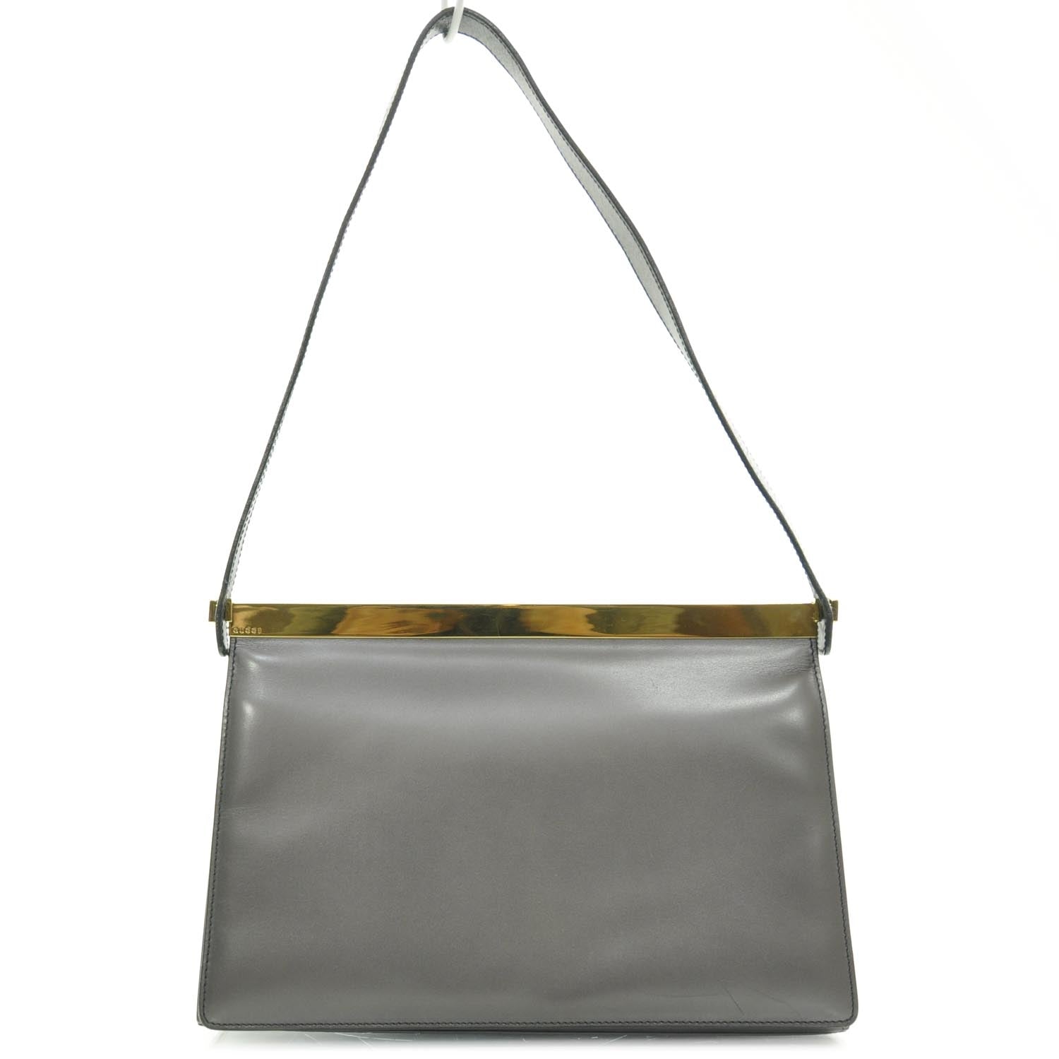 Gucci Leather Shoulder Bag Gunmetal 1 of 8