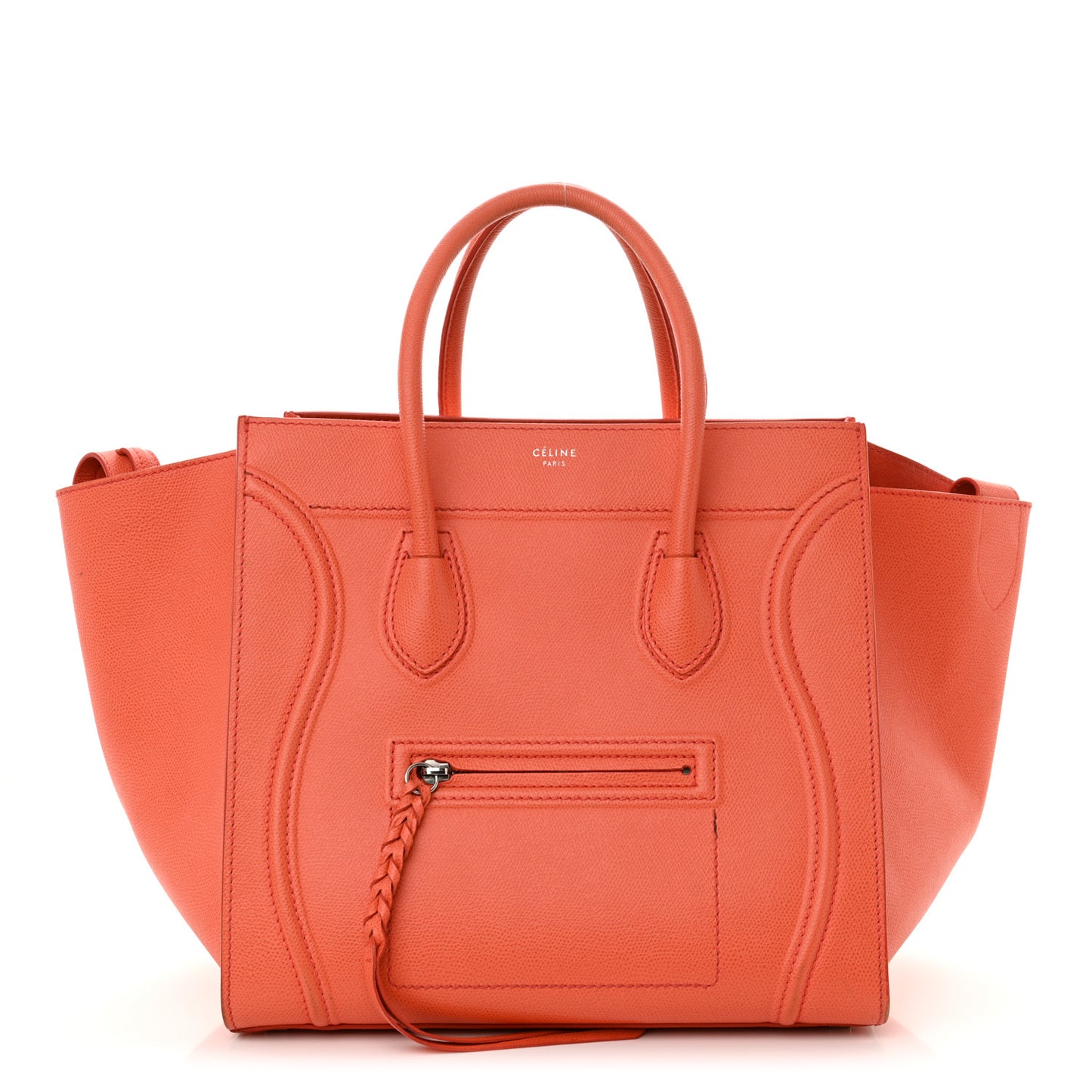 Grained Calfskin Medium Phantom Luggage Coral