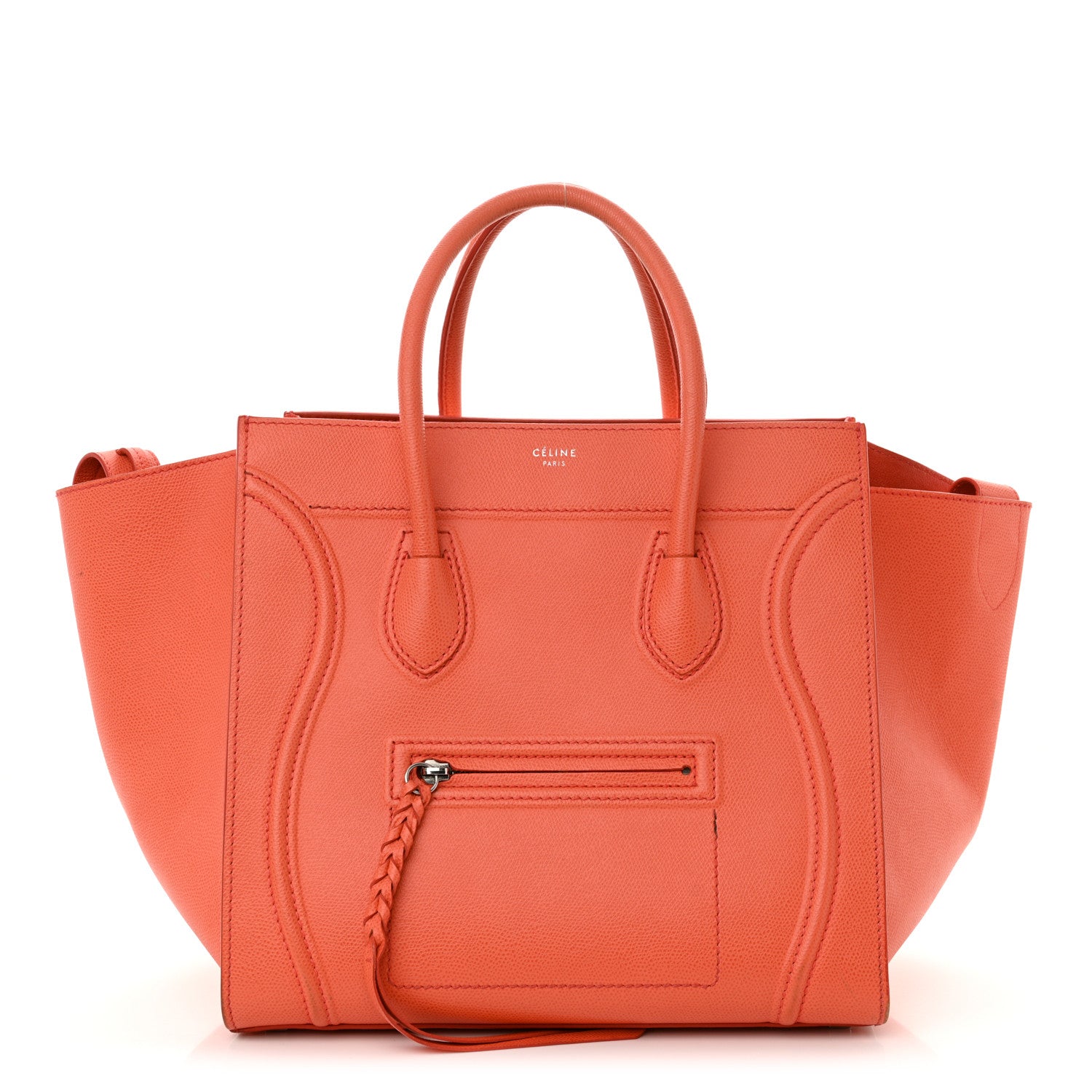Celine Grained Calfskin Medium Phantom Luggage Coral 1 of 20