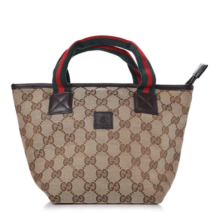 Gucci Children's Monogram GG Web Mini Tote Dark Brown 1 of 7