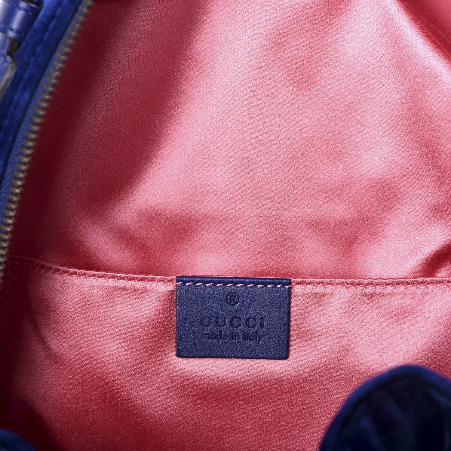 Gucci Velvet Matelasse GG Marmont Dome Backpack Cobalt Blue 5 of 9