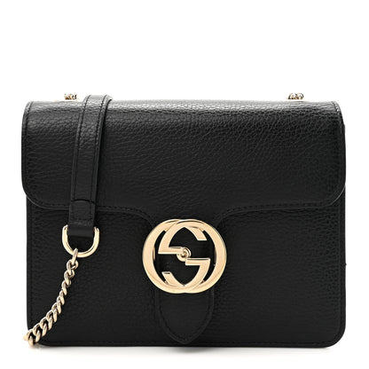 Gucci Dollar Calfskin Small Interlocking G Shoulder Bag Black 1 of 11