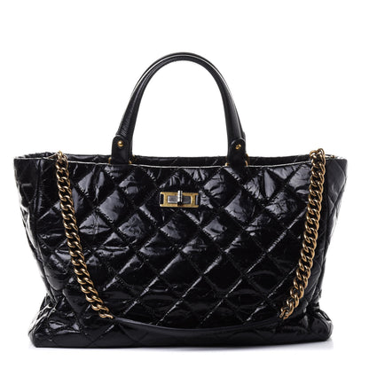 Chanel Glazed Calfskin Quilted Mademoiselle Tote Black 1 of 4