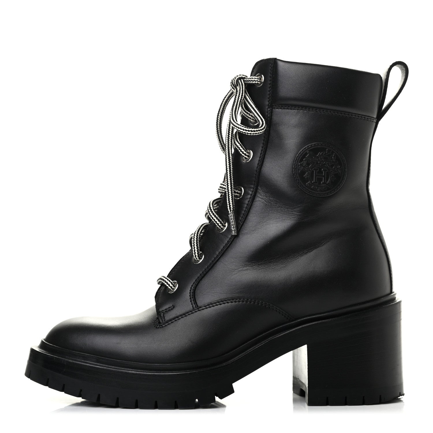 Hermes Calfskin Bridge Ankle Boots 36.5 Black 1 of 8