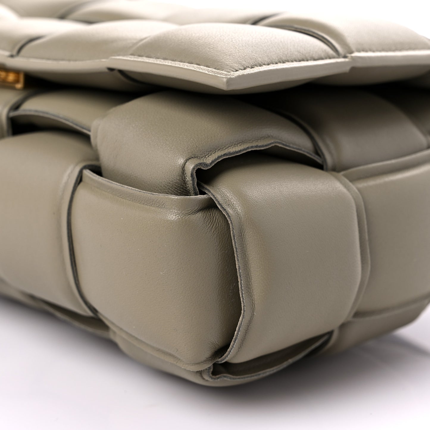 Nappa Maxi Intreccio Padded Cassette Crossbody Bag Taupe