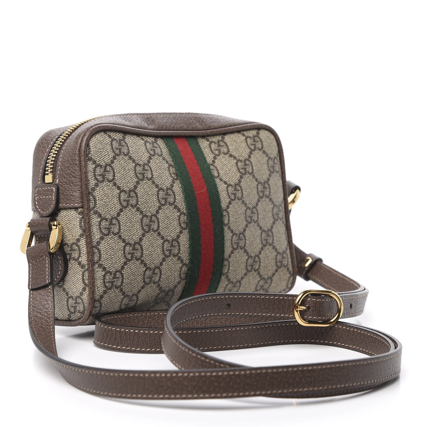 Gucci GG Supreme Monogram Web Mini Ophidia Shoulder Bag Brown 3 of 10