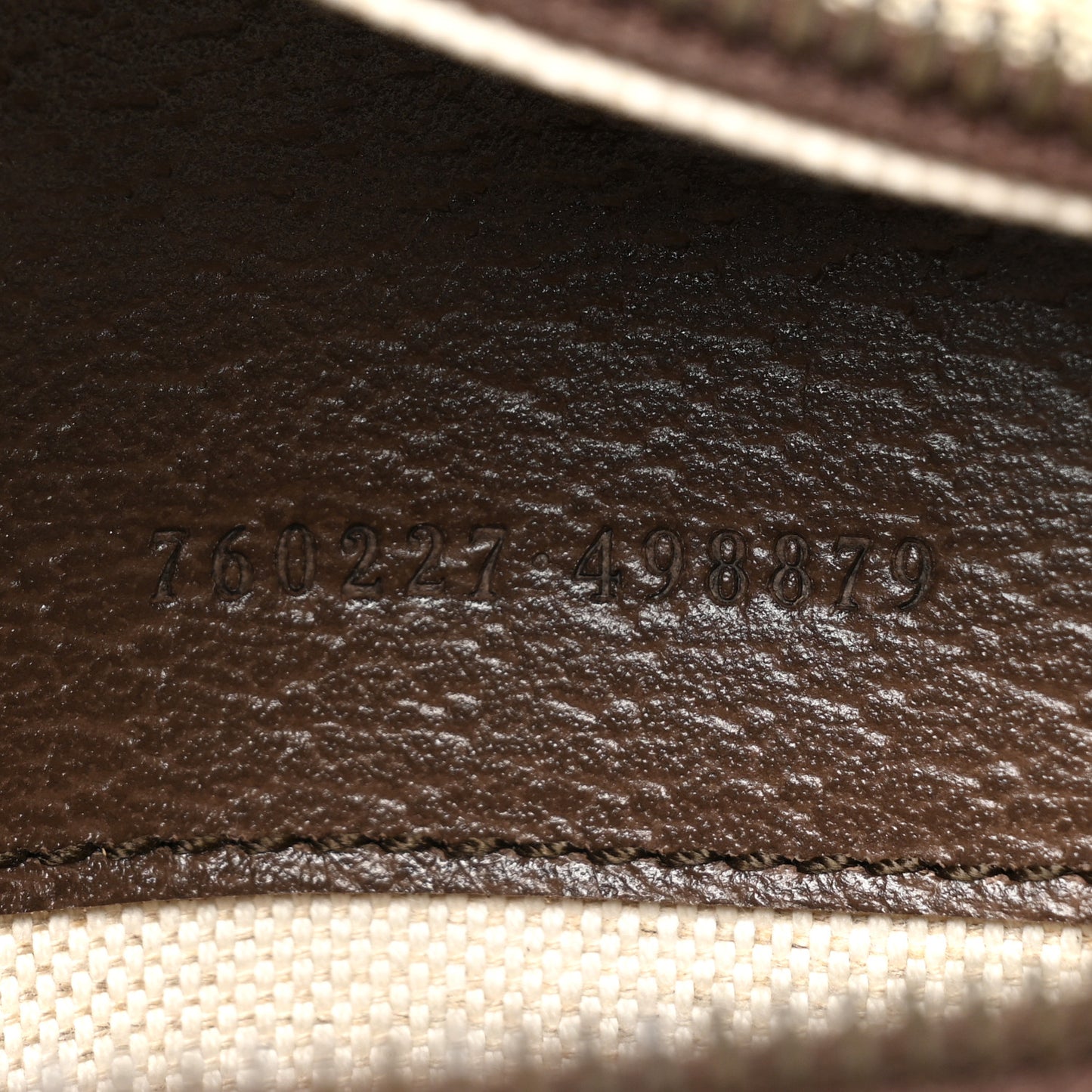 GG Supreme Monogram Textured Dollar Calfskin Web Savoy Duffle Bag Beige Ebony