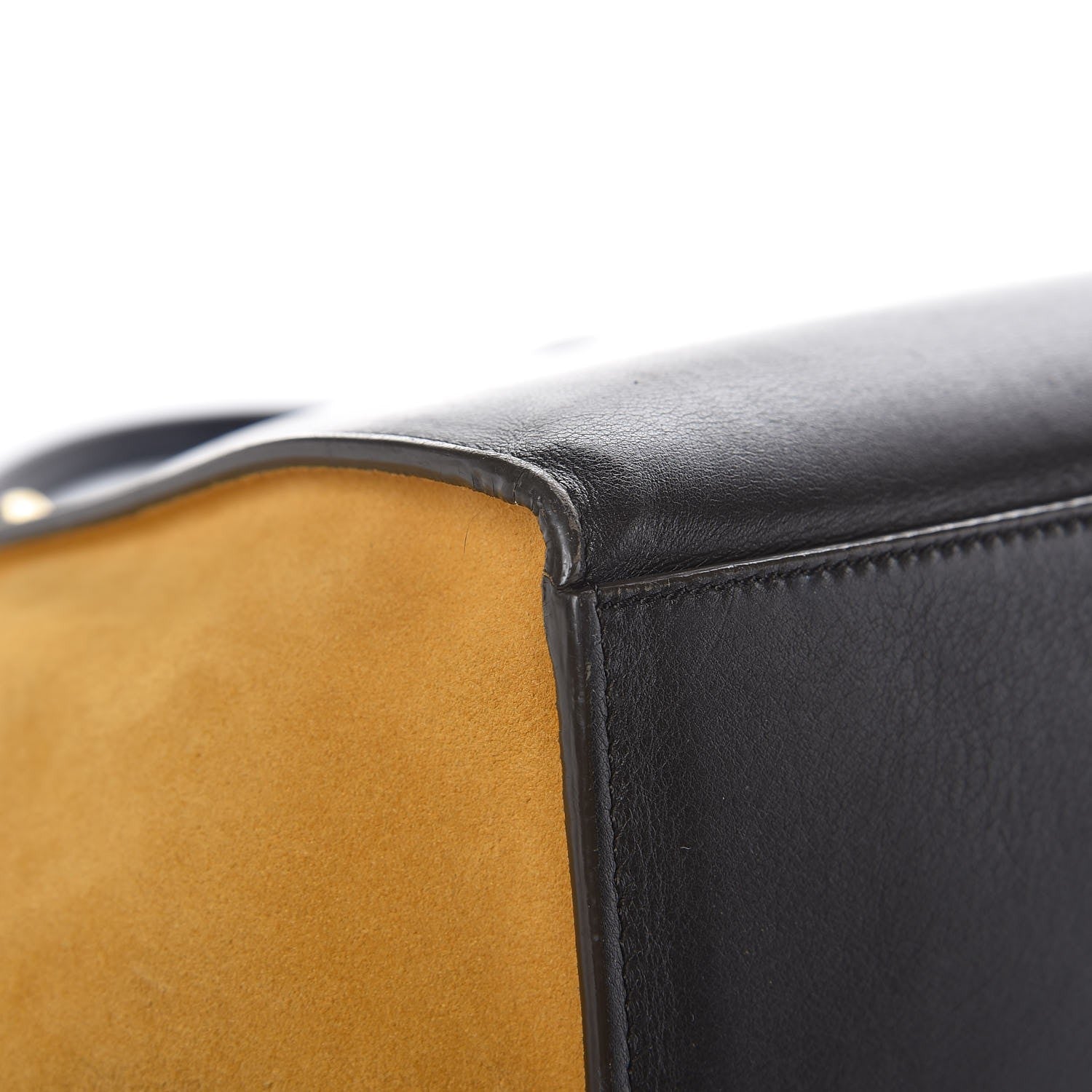 Celine Smooth Calfskin Suede Medium Tri-Color Trapeze Mustard 12 of 19