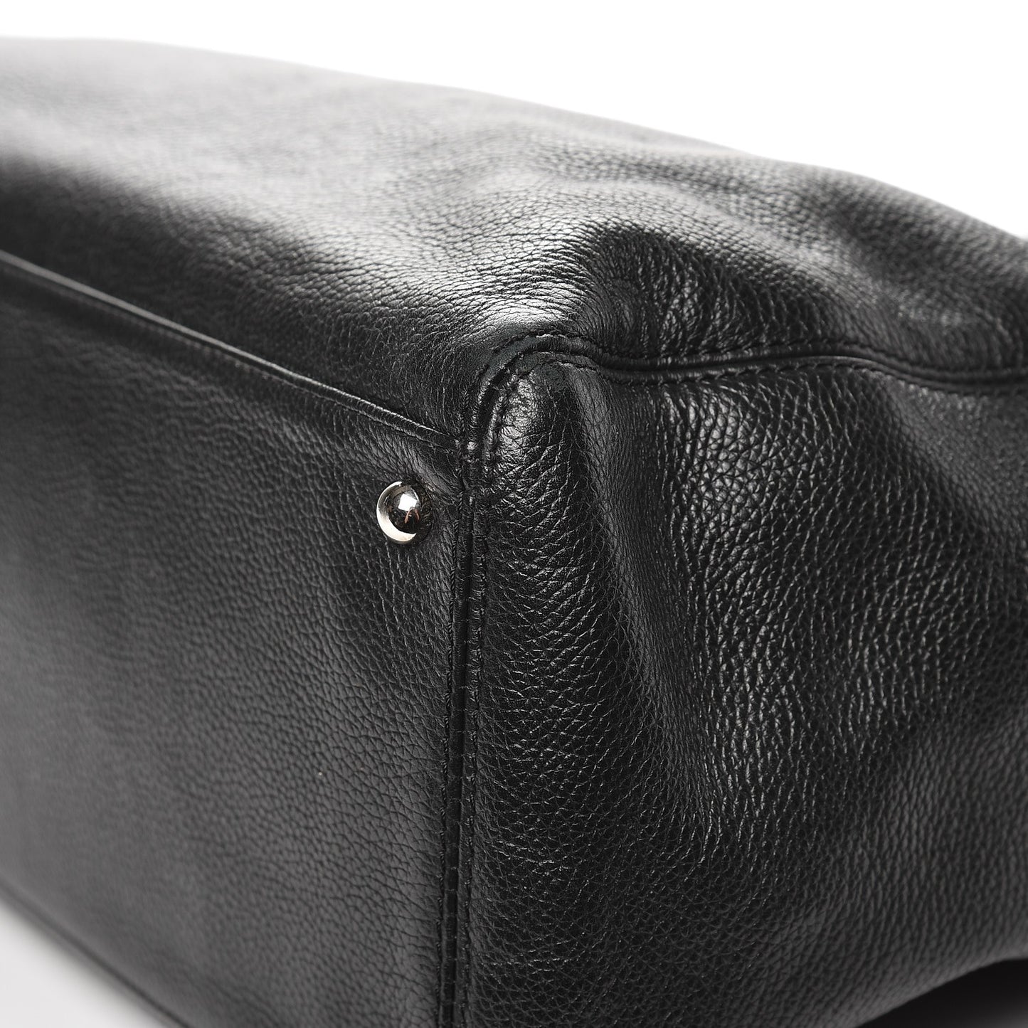Calfskin Cerf Executive Shopper Tote Black