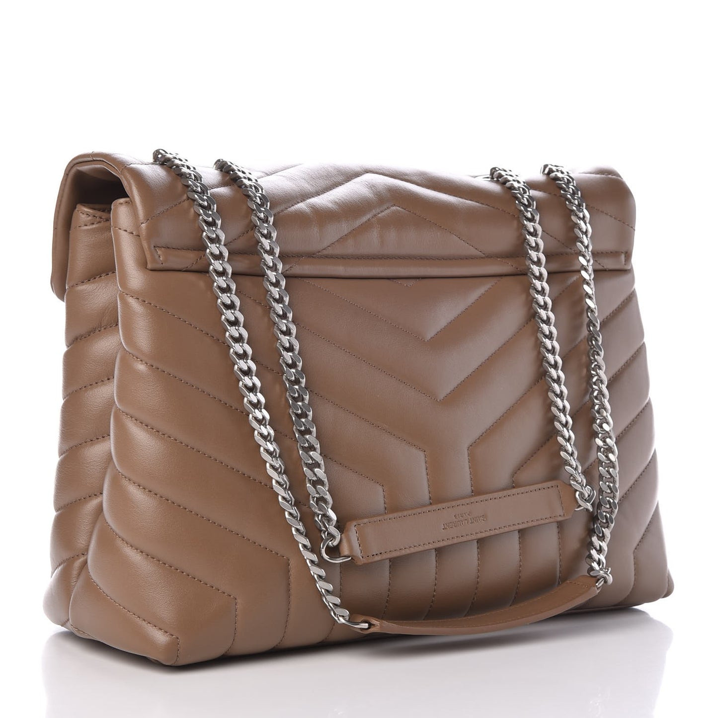 Calfskin Y Quilted Monogram Medium Loulou Chain Satchel Desert Storm