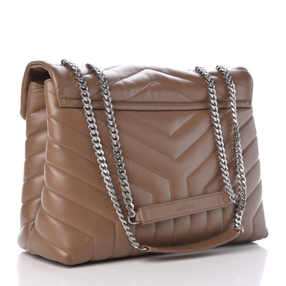 Saint Laurent Calfskin Y Quilted Monogram Medium Loulou Chain Satchel Desert Storm 4 of 7