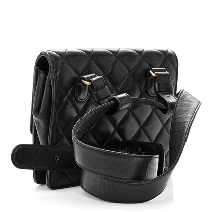 Chanel Lambskin Quilted Flap Waist Belt Bag 75 30 Black 3 of 10