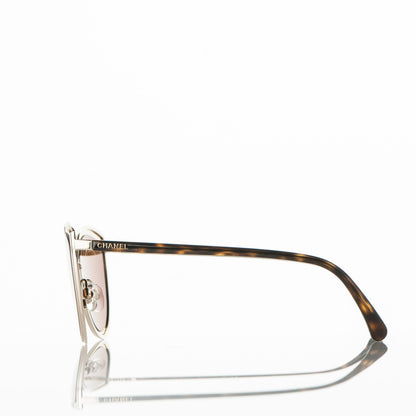 Chanel Metal Cat Eye Sunglasses 4222 Gold 3 of 9