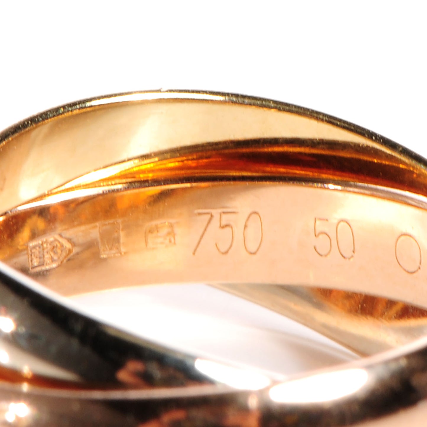 18k Pink Yellow White Gold Les Must De Cartier Trinity Ring 50 5.25