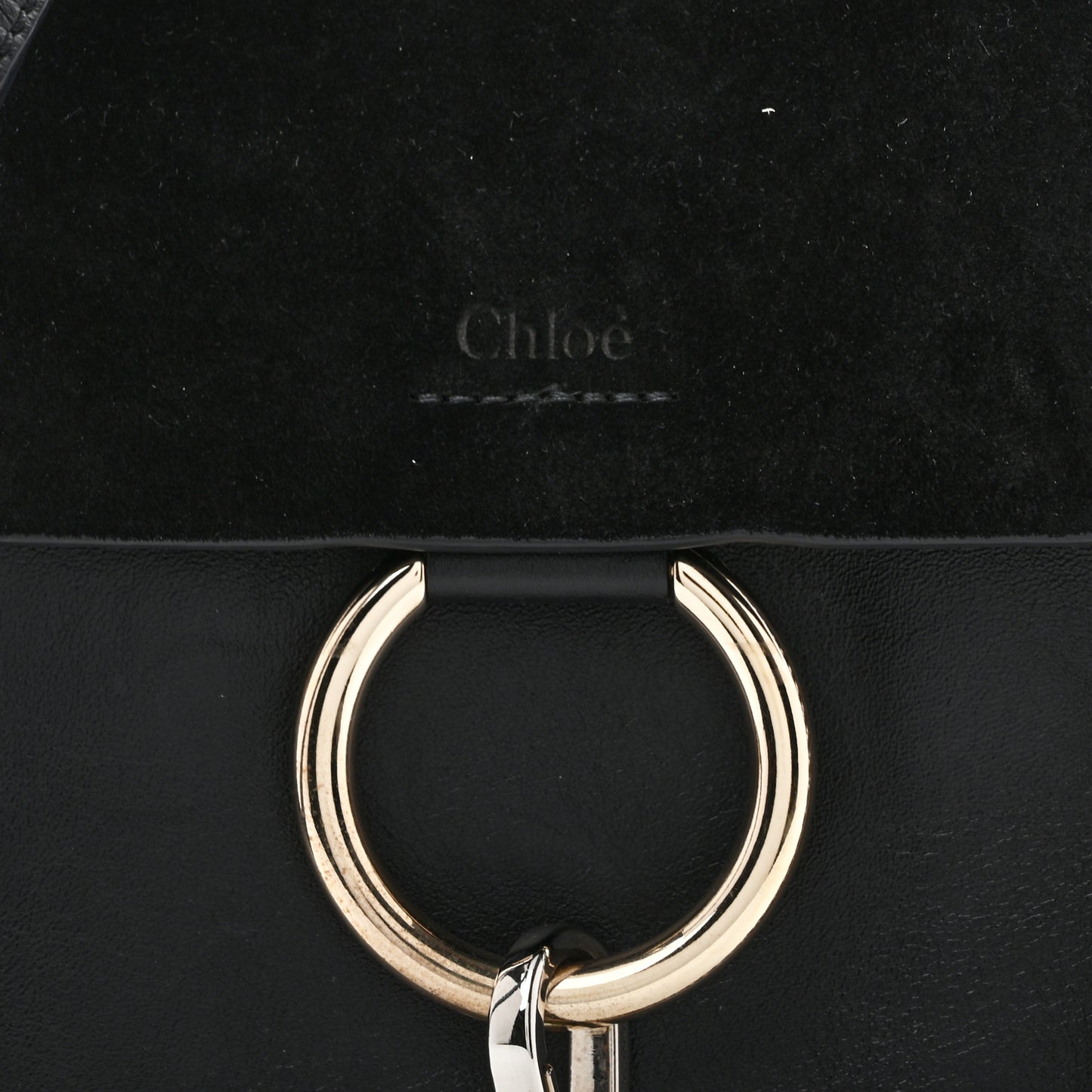 Suede Calfskin Mini Faye Bracelet Bag Black