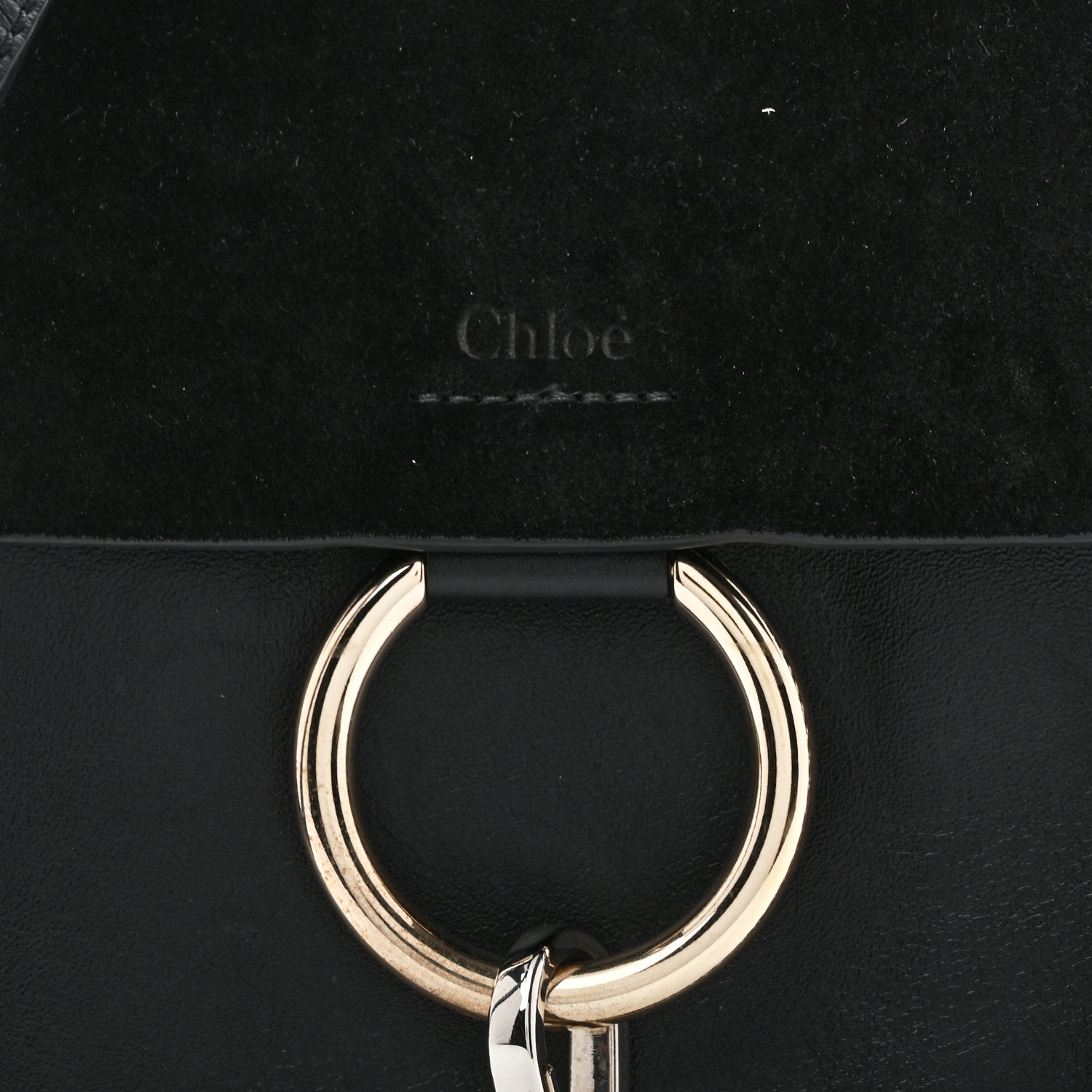 Chloe Suede Calfskin Mini Faye Bracelet Bag Black 8 of 16