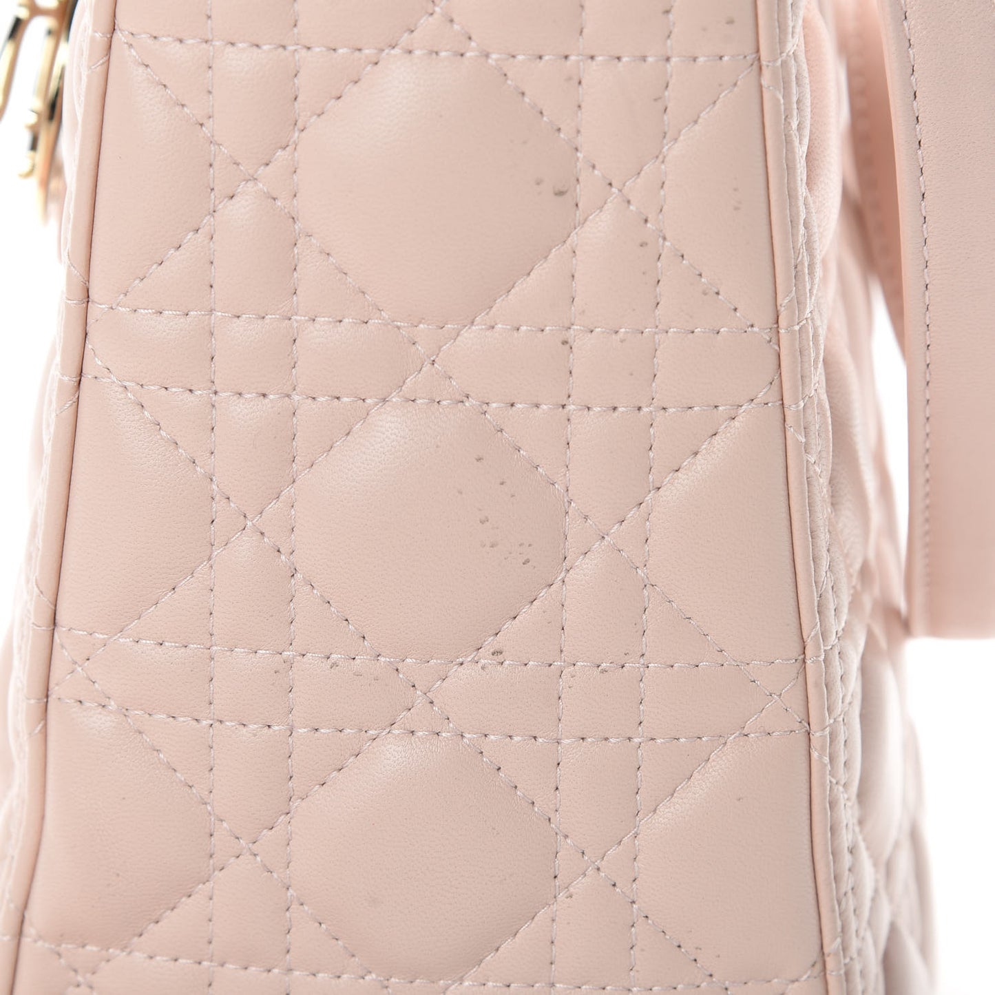 Lambskin Cannage Large Lady Dior Rose Poudre