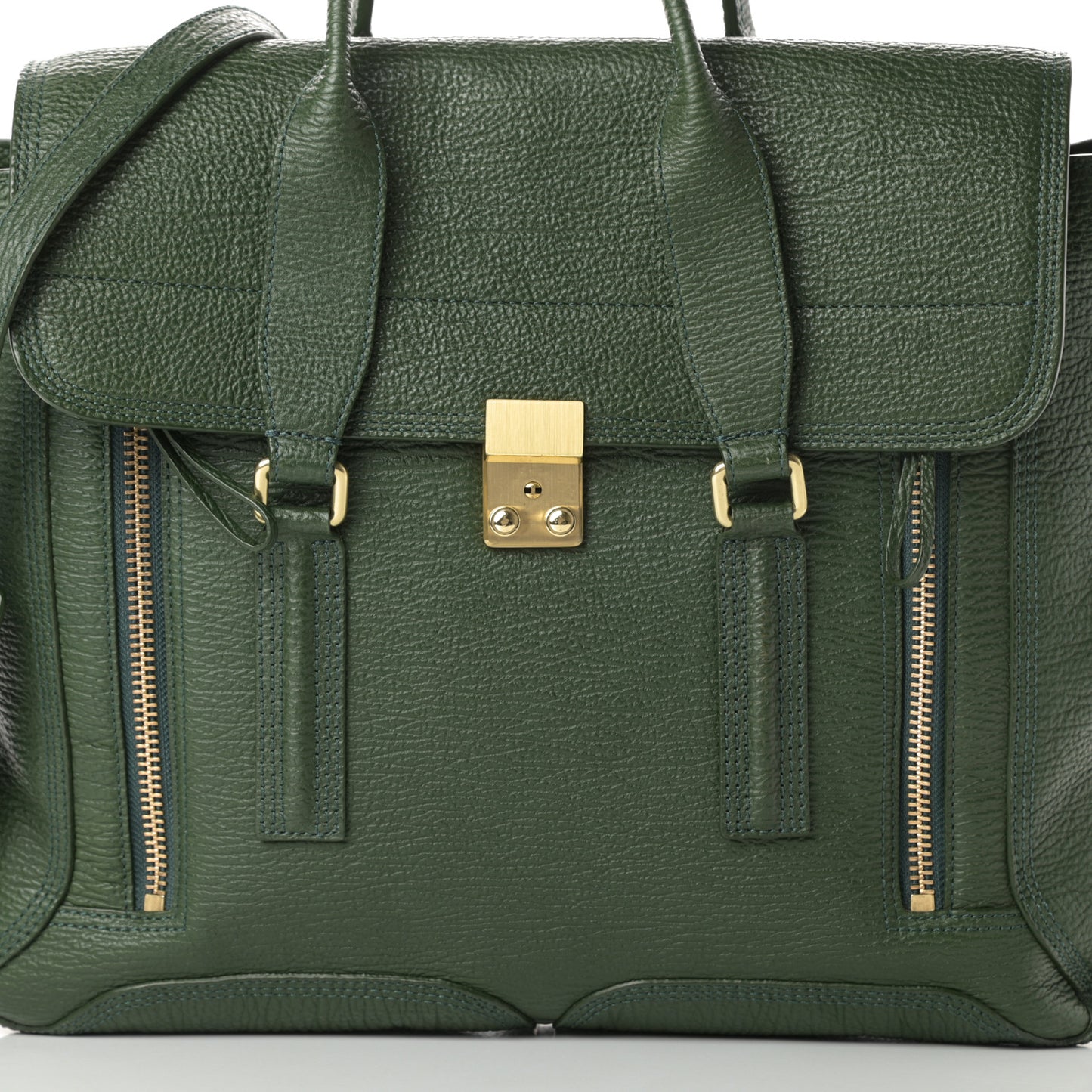 Textured Calfskin Large Pashli Satchel Jade